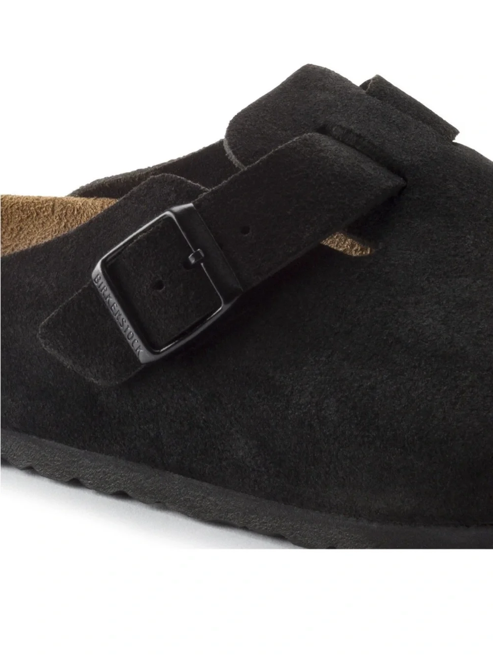 Birkenstock Boston Black Suede Soft Footbed Unisex Clogs EU 40